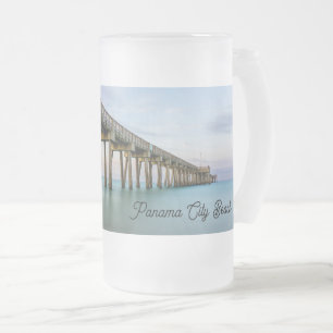 Caneca De Cerveja Vidro Jateado Água Esmeralda Tranquila Praia da Cidade do Panamá