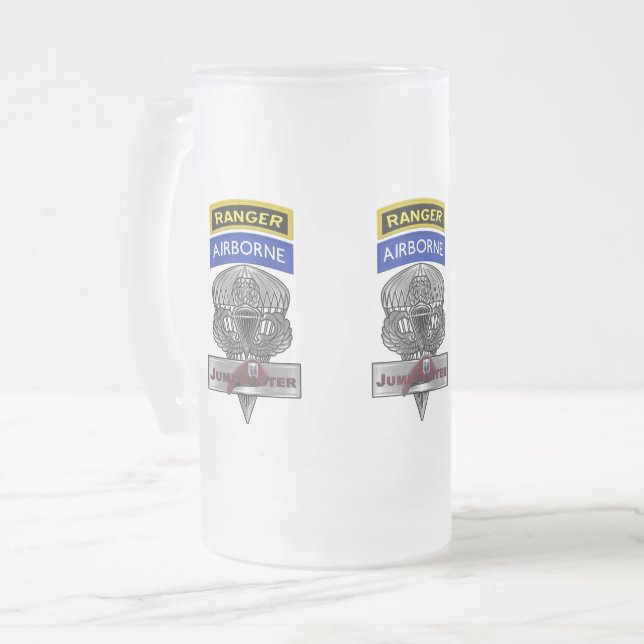 Caneca De Cerveja Vidro Jateado Airborne Ranger Jumpmaster Commemorative (Frente Esquerda)