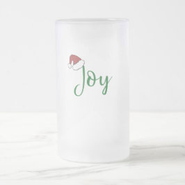 Caneca De Cerveja Vidro Jateado Alegria em verde com Santa Hat