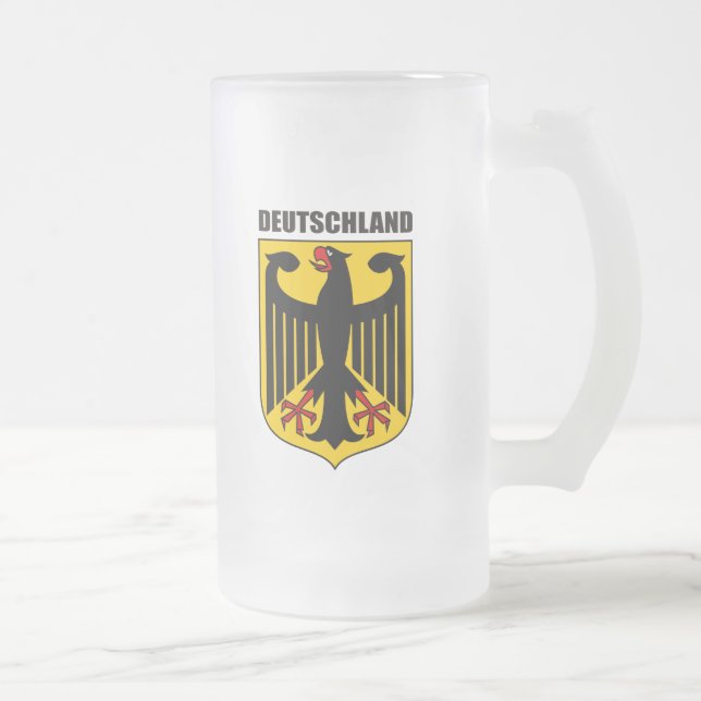 Caneca De Cerveja Vidro Jateado Alemanha de armas (Direita)