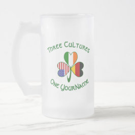 Caneca De Cerveja Vidro Jateado Alemão Irlandês EUA Flags Shamrock Personalizado
