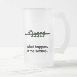 Caneca De Cerveja Vidro Jateado Alligador do que acontece no pântano