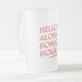 Caneca De Cerveja Vidro Jateado Alô Fosco Glass Beer Mug