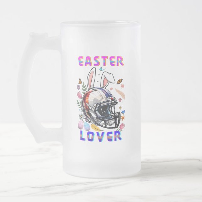 Caneca De Cerveja Vidro Jateado Amante da Páscoa (Esquerda)