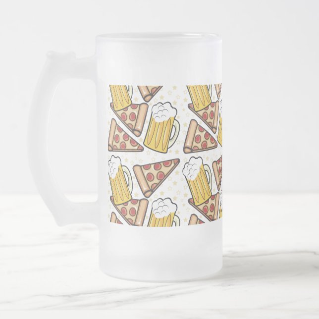 Caneca De Cerveja Vidro Jateado Amante da pizza e da cerveja (Esquerda)