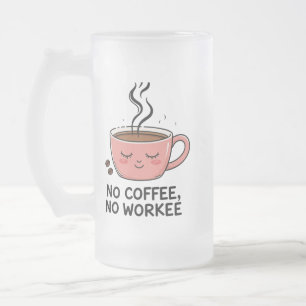 Caneca De Cerveja Vidro Jateado amantes do café Fosco engraçada