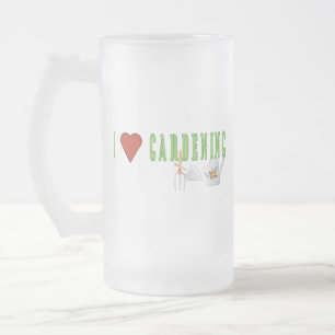 Caneca De Cerveja Vidro Jateado Amar jardinagem