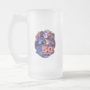 Caneca De Cerveja Vidro Jateado América 250 Duque