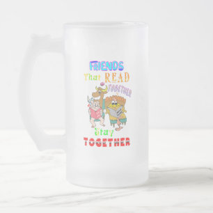 Caneca De Cerveja Vidro Jateado Amigos Que Leram Juntos Fiquem Juntos