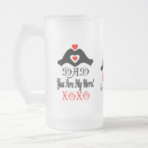 Caneca De Cerveja Vidro Jateado ☐ 🍺 ↷ Amo-te Pai, és a minha cerveja Fosco Herói