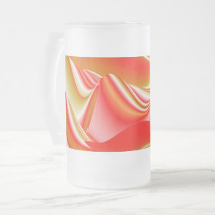 Caneca De Cerveja Vidro Jateado Amor e Abstrato 3D Rainbowart Dourado