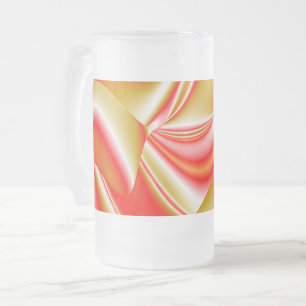 Caneca De Cerveja Vidro Jateado Amor e Abstrato 3D Rainbowart Dourado