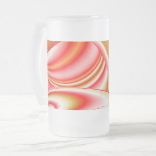 Caneca De Cerveja Vidro Jateado Amor e Abstrato 3D Rainbowart Dourado