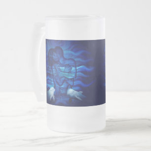 Caneca De Cerveja Vidro Jateado Amor, Passion act - par com Dolphin pair