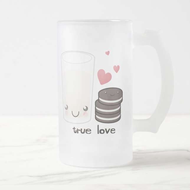 Caneca De Cerveja Vidro Jateado Amor verdadeiro (Direita)