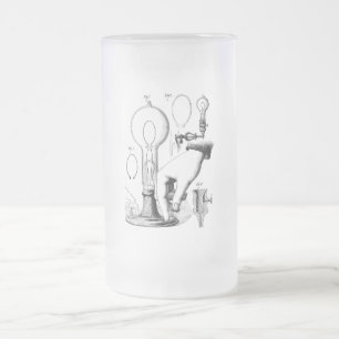 Caneca De Cerveja Vidro Jateado Ampola de Steampunk Edison do vintage
