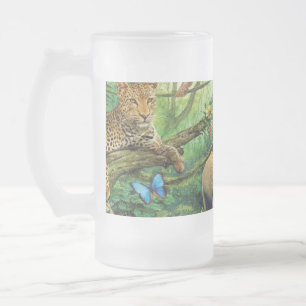 Caneca De Cerveja Vidro Jateado Animais que vivem juntos travesseiros decorativos
