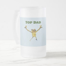 Caneca De Cerveja Vidro Jateado Animal engraçado do Pai superior