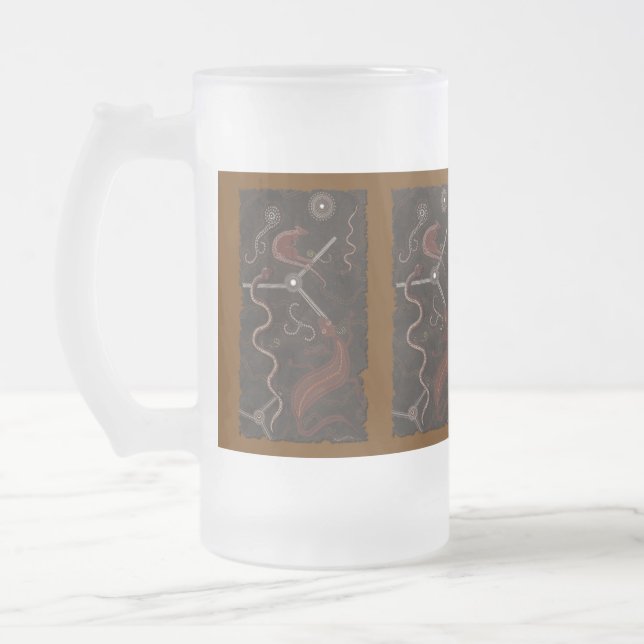 Caneca De Cerveja Vidro Jateado "Animal Tracks" - Mug de estilo original australia (Esquerda)