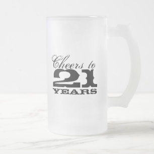 Caneca De Cerveja Vidro Jateado aniversário de 21 anos Beer Mug para homens   Aleg