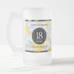 Caneca De Cerveja Vidro Jateado Aniversário de Casamento de Porcelana 18