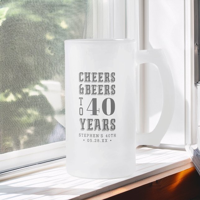 Caneca De Cerveja Vidro Jateado Aniversário do Marco de Saúde e Cervejas Personali (Criador carregado)