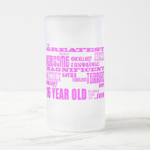 Caneca De Cerveja Vidro Jateado Aniversários das meninas 16os: Grandes pessoas de