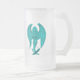 Caneca De Cerveja Vidro Jateado Anjo