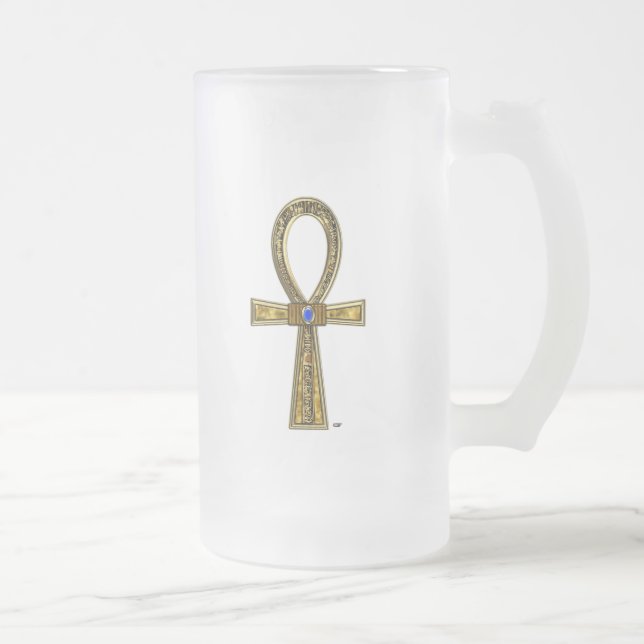 Caneca De Cerveja Vidro Jateado Ankh (Direita)