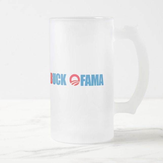 Caneca De Cerveja Vidro Jateado Anti-Obama - fanfarrão Ofama (Direita)