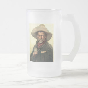 Caneca De Cerveja Vidro Jateado Anúncio 1889 da cervejaria