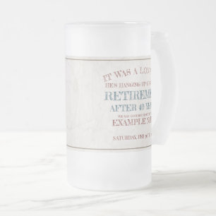 Caneca De Cerveja Vidro Jateado Anúncio de aposentadoria com botas velhas V2.0
