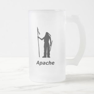 Caneca De Cerveja Vidro Jateado Apache índio