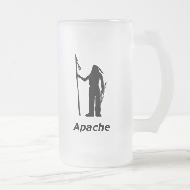 Caneca De Cerveja Vidro Jateado Apache índio (Direita)