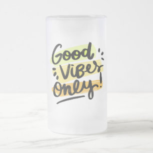 Caneca De Cerveja Vidro Jateado Apenas boas vibrações 