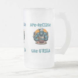 Caneca De Cerveja Vidro Jateado Aprecie O G'rilla Mestre Churrasqueiro BBQ Diversã