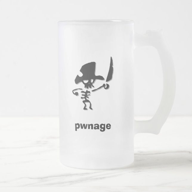 Caneca De Cerveja Vidro Jateado Aranha pirata (Direita)