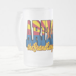 Caneca De Cerveja Vidro Jateado Arizona o Estado do Grand Canyon