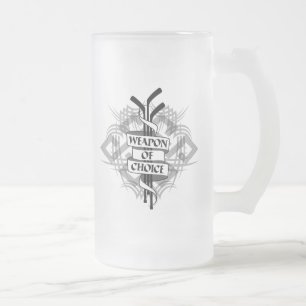 Caneca De Cerveja Vidro Jateado Arma De Escolha (Hóquei)