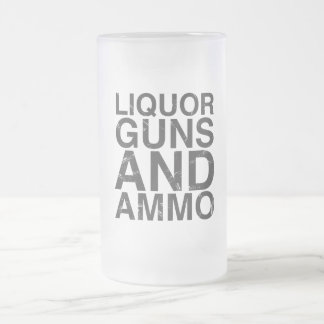 Caneca De Cerveja Vidro Jateado Armas do licor & vidro de fosco da munição