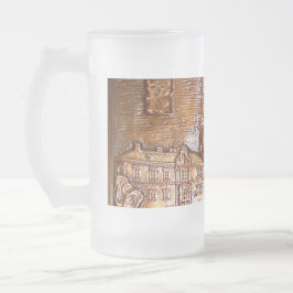 CANECA DE CERVEJA VIDRO JATEADO ARQUITETURA DE POLÔNIA KRAKOW