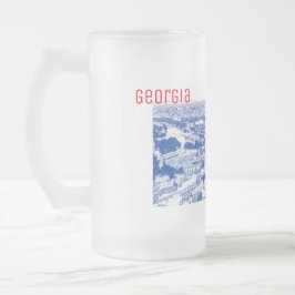 Caneca De Cerveja Vidro Jateado Arquitetura de rua Tbilisi Georgia Cityscape
