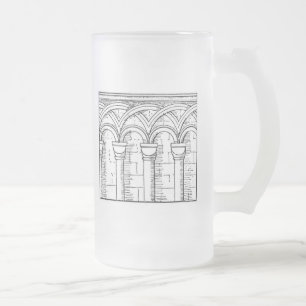 Caneca De Cerveja Vidro Jateado Arquitetura medieval
