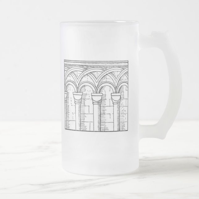 Caneca De Cerveja Vidro Jateado Arquitetura medieval (Direita)