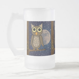 Caneca De Cerveja Vidro Jateado Arte Adorável de Pássaros da Floresta