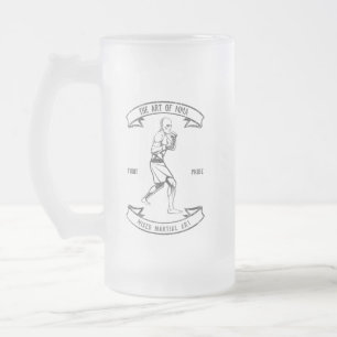 Caneca De Cerveja Vidro Jateado Arte De MMA Artes Marciais Mistas Mistas