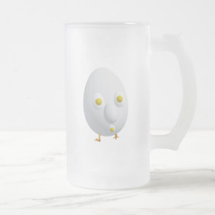Caneca De Cerveja Vidro Jateado Arte de Ovo RG RA