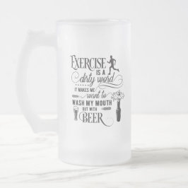 Caneca De Cerveja Vidro Jateado arte engraçada de palavra de bebendo