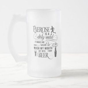 Caneca De Cerveja Vidro Jateado arte engraçada de palavra de bebendo
