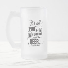 Caneca De Cerveja Vidro Jateado arte engraçada de palavra de bebendo de cerveja